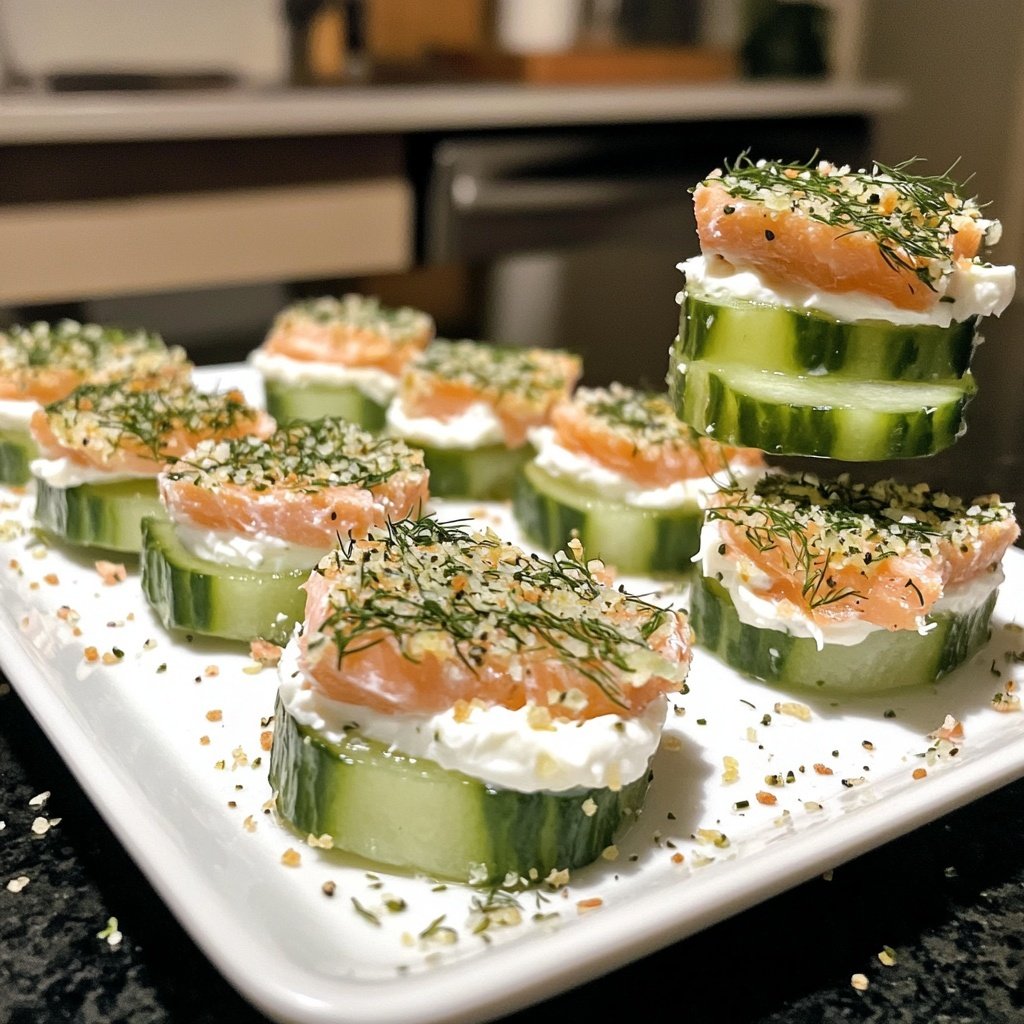 Everything Cucumber Smoked Salmon Bites