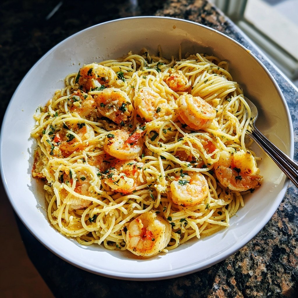Shrimp and Garlic Pasta Toss