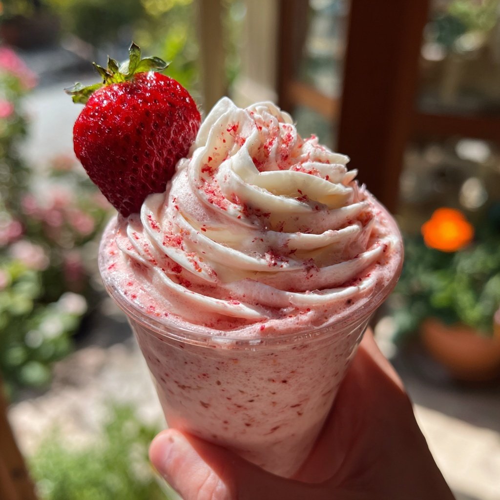 Frozen Strawberry Vanilla Frappe