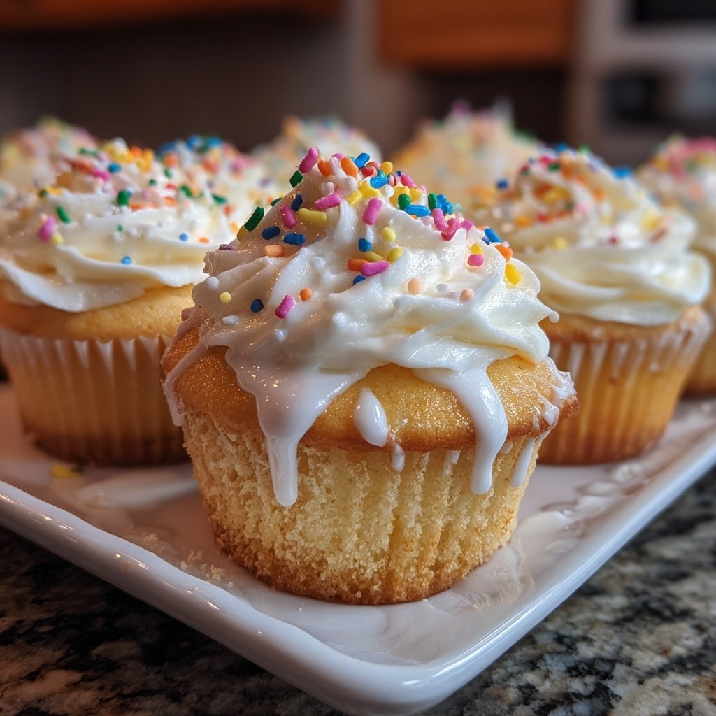 Classic Vanilla Frosted Cupcakes