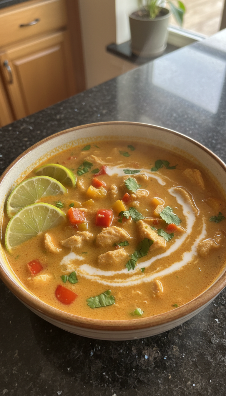 Thai Coconut Curry Chicken Soup