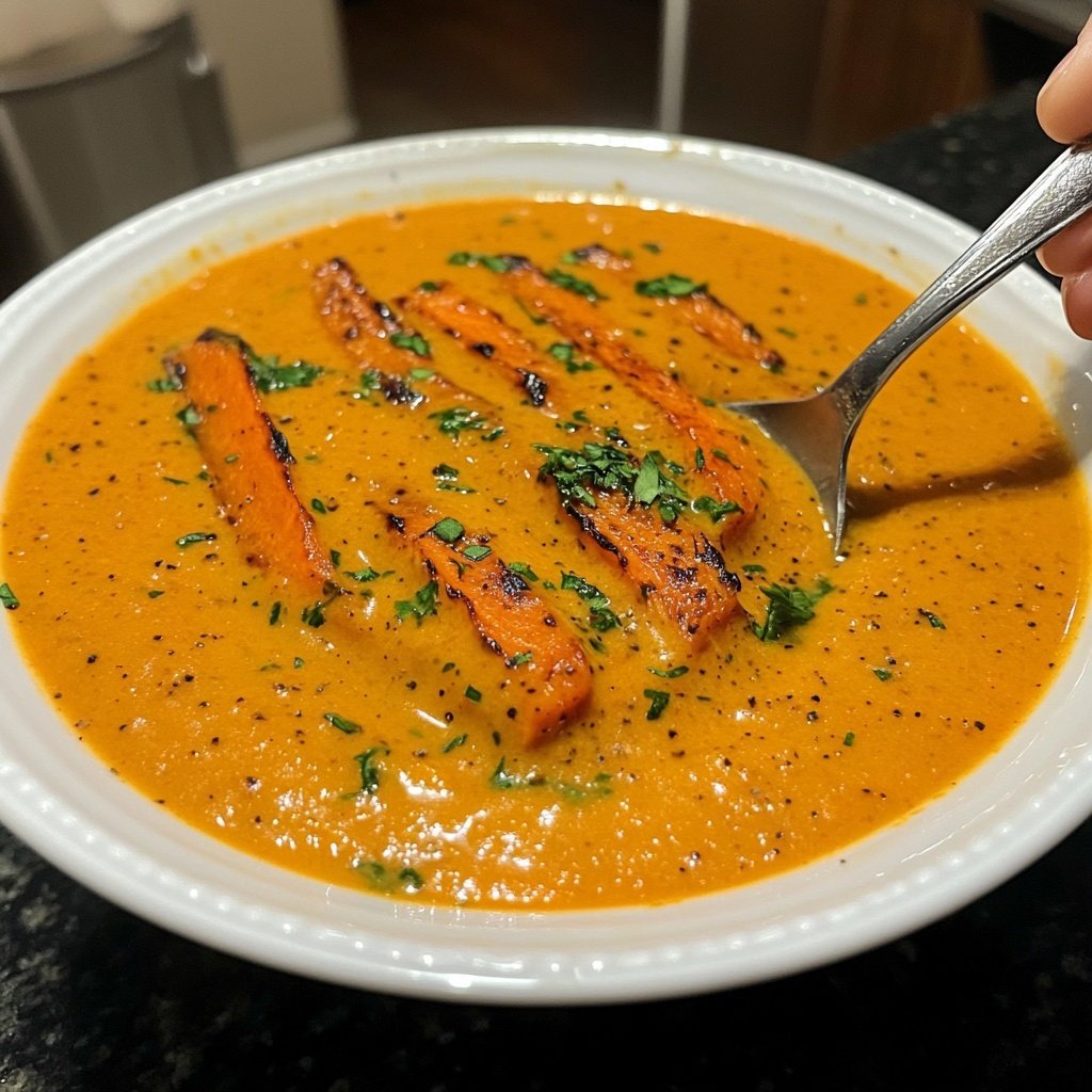 Healthy Vegan Roasted Carrot Soup