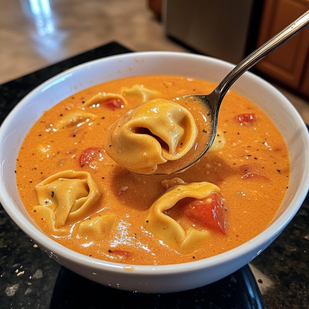 Parmesan Creamy Tomato Tortellini Soup