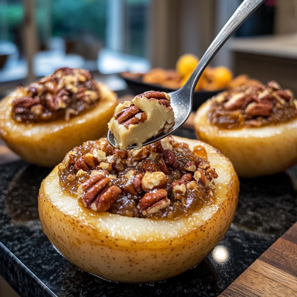 Festive Baked Apples with Marzipan and Pecans