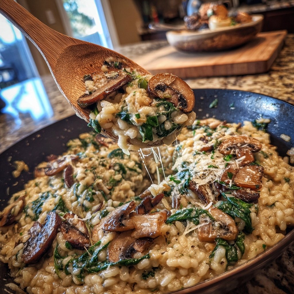 Mushroom Spinach Risotto