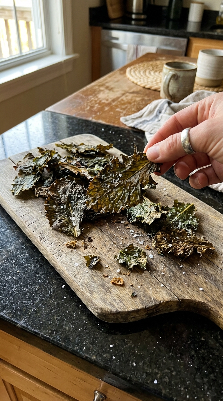 Crispy Dandelion Greens Chips