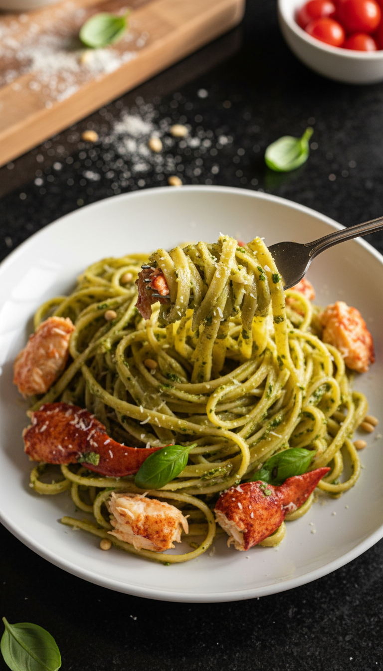 Lobster Pesto Fettuccine