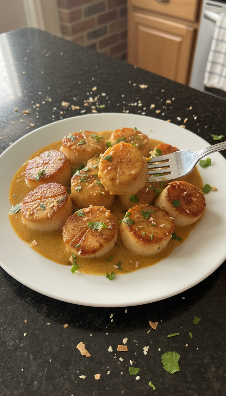 Coconut Curry Seared Scallops