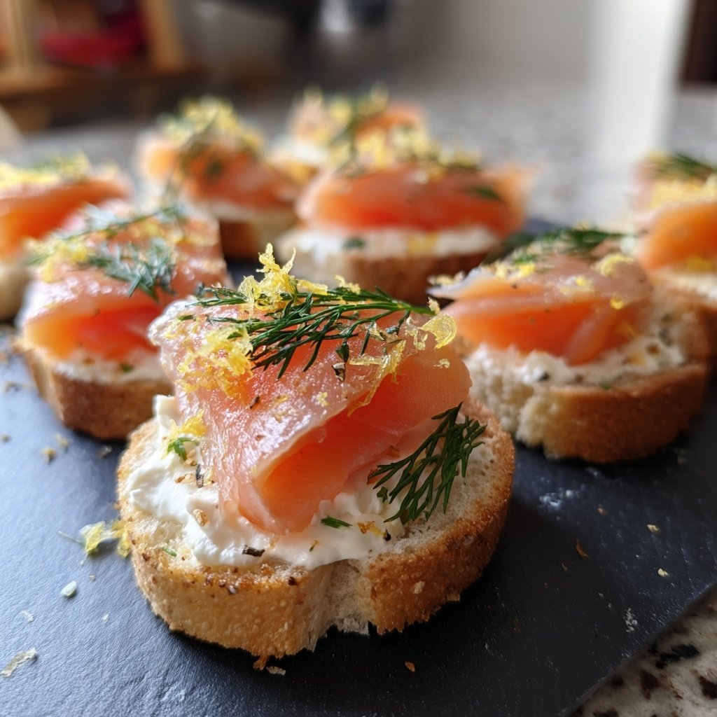 Smoked Salmon Canapés with Dill