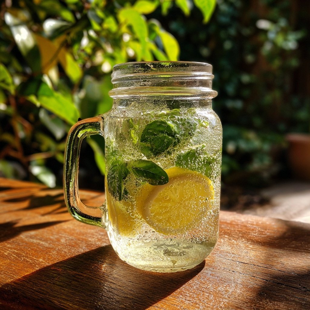 Lemon Basil Infused Sparkling Water