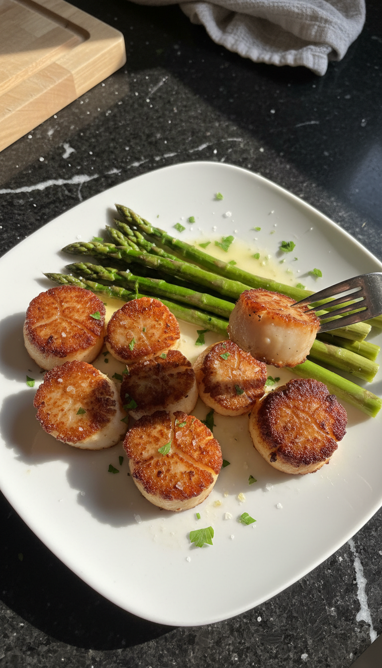 Seared Scallops with Asparagus