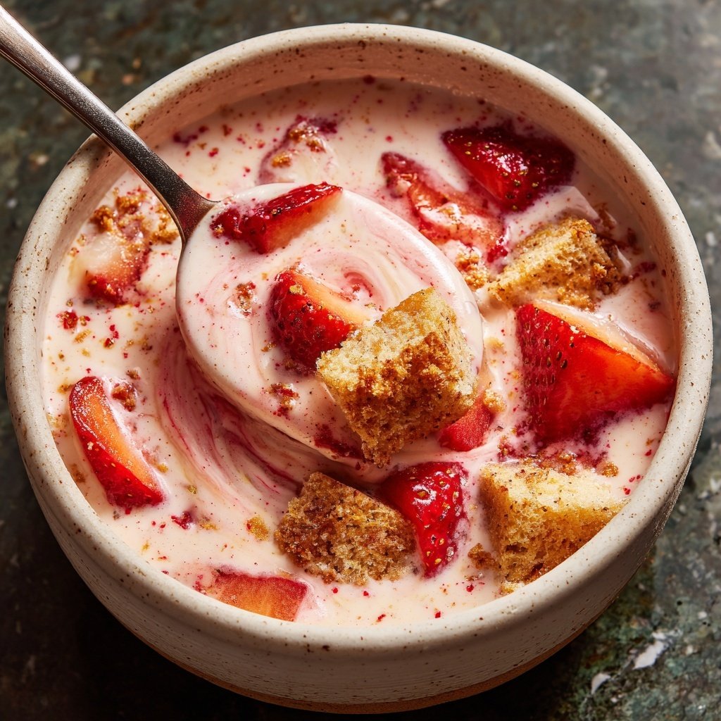Chilled Strawberry Shortcake Soup