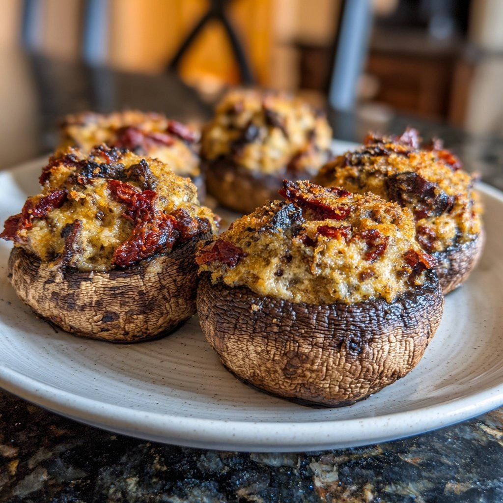 Stuffed Mushrooms Sun-Dried Tomato