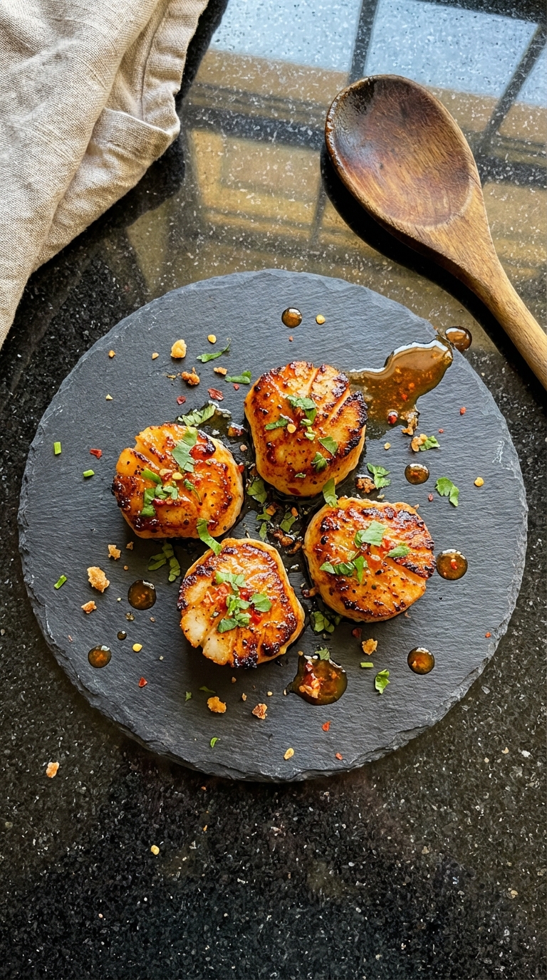 Atomic Spicy Seared Scallops