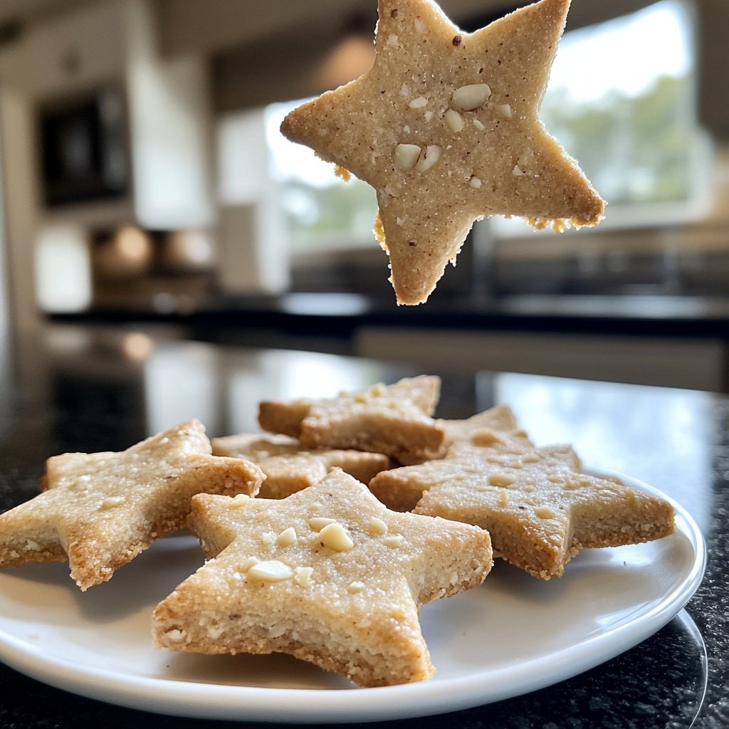 Buttery Almond Shortbread Stars